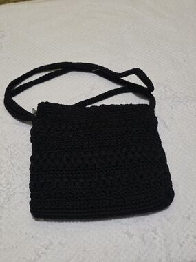 The Sak Black Crochet Crossbody Bag